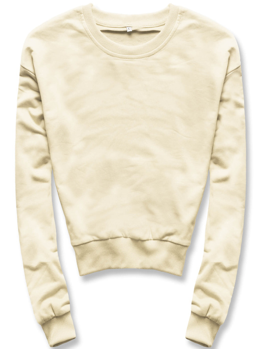 Ecru wygodna gładka bluza dresowa basic