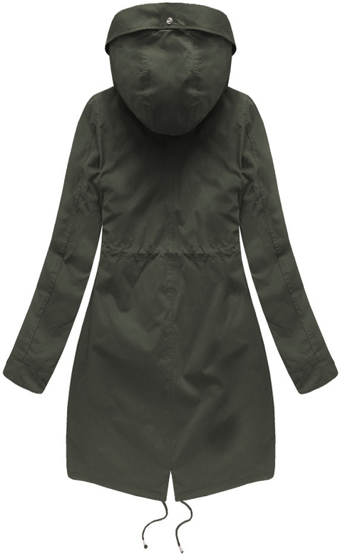 Ciemnozielona zimowa ciepła kurtka parka na futrze PLUSZIZE