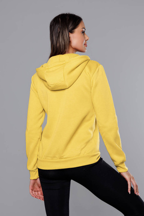 Jasnożółta zapinana damska bluza z kapturem
