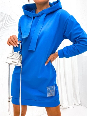 Chabrowa genialna dresowa sukienka z kapturem