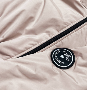 Beżowa przejściowa kurtka ze wstawkami i kapturem PASSION