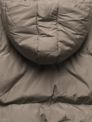 Szaro-beżowa genialna krótka damska kurtka puffer