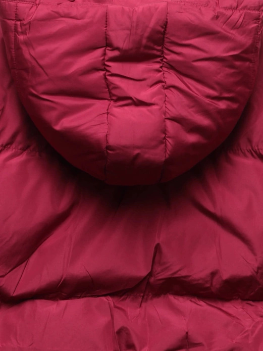 Bordowa genialna krótka zimowa damska kurtka puffer