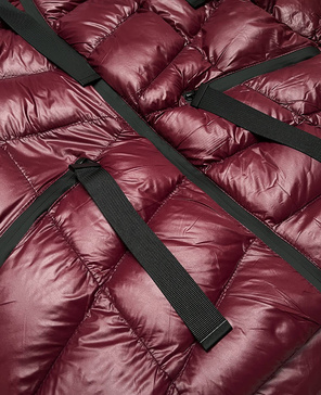 Wiśniowa kurtka zimowa damska