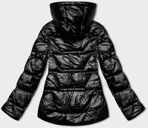 Czarna dwustronna lekka kurtka z kapturem azteckie wzory