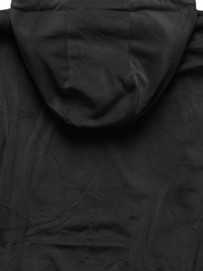 Czarny welurowy gładki dres z kapturem