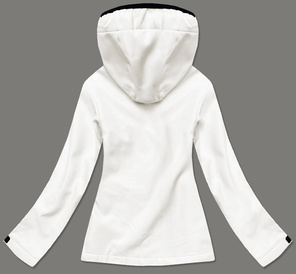 Biała sportowa kurtka z kapturem softshell