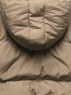 Beżowa genialna krótka damska kurtka puffer