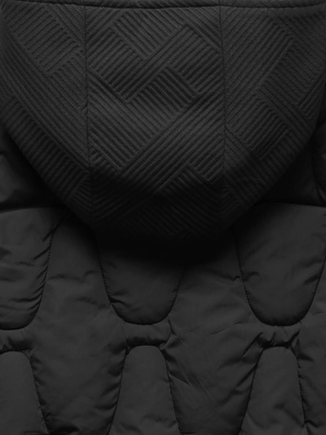 Czarna zimowa kurtka damska ze ślicznym kapturem netmoda