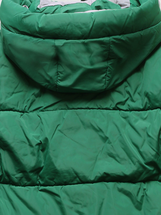 Zielona zimowa krótka puchowa kurteczka