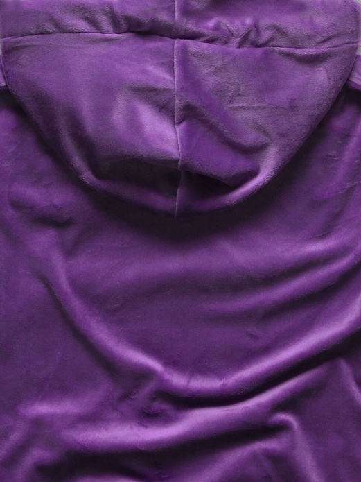 Fioletowy damski welurowy kapitalny gładki dres komplet