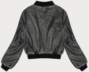 Czarna kapitalna skórzana bomberka
