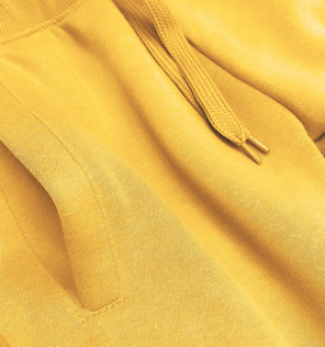 Żółte damskie dresowe spodnie casualowe z kieszeniami i ściągaczem