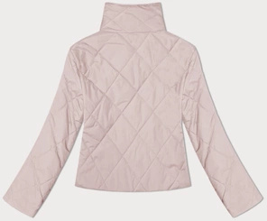 Pudrowa kapitalna damska kurtka przejściowa ze stójką