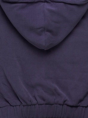 Fioletowy prążkowany dres komplet z kapturem