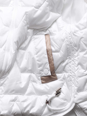 Biały damski pikowany bezrękawnik ze stójką