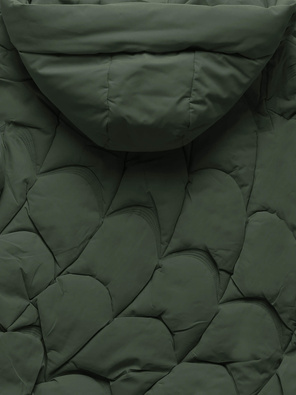 Zielona damska kapitalnie pikowana kurtka z kapturem