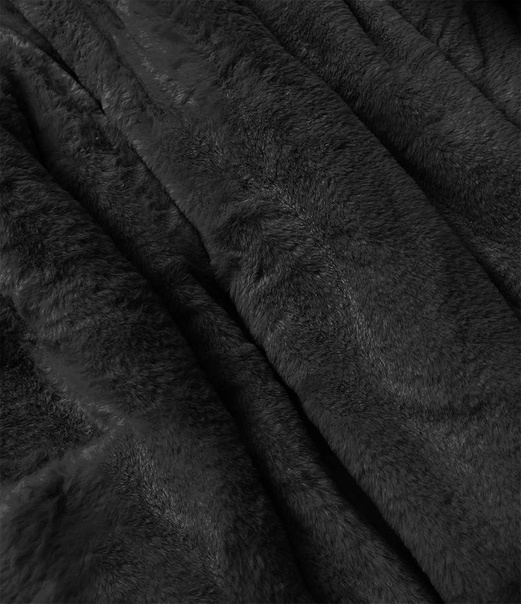 Khaki czarna dwustronna zimowa parka na futrze