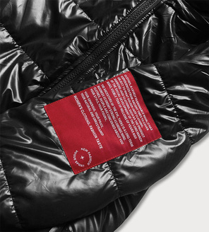 Czarna kurtka zapinana na suwak wykończenie modna kratka