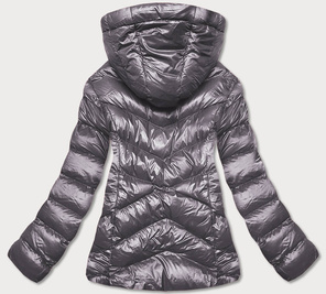 Ciemnoszara lux zimowa pikowana kurtka