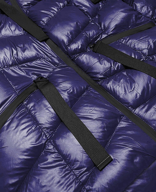 Granatowa lux zimowa pikowana kurtka