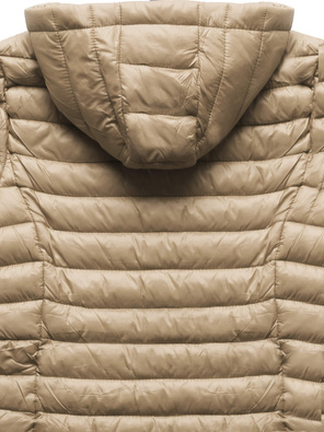 Beżowa pikowana lekka przejściowa kurteczka