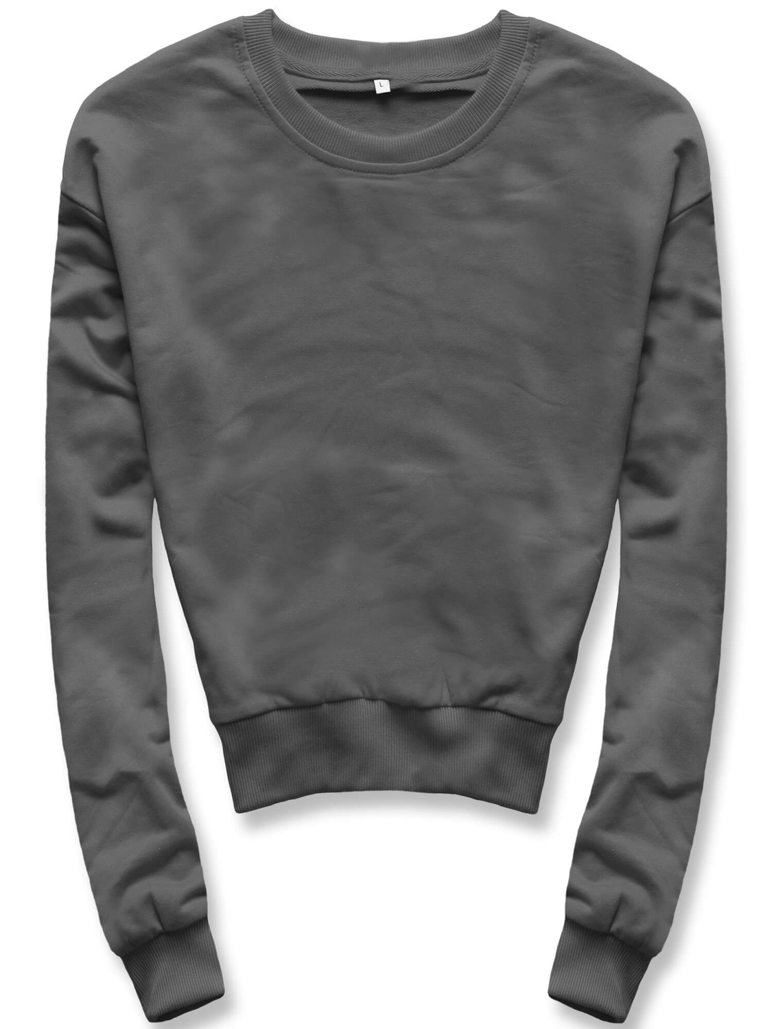 Ciemnoszara wygodna gładka bluza dresowa basic