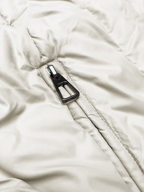 Ecru unikalna asymetryczna damska kurtka oversize