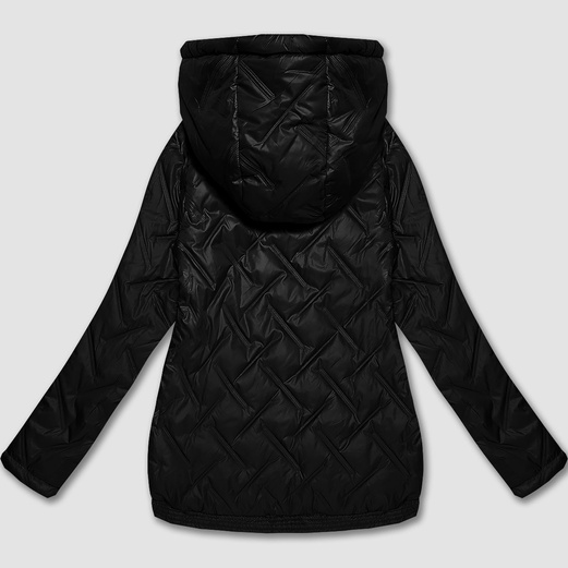 Czarna damska lekka pikowana kurtka przejściowa ze stójką