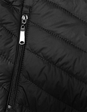 Czarna pikowana kamizelka bezrękawnik ze stójką