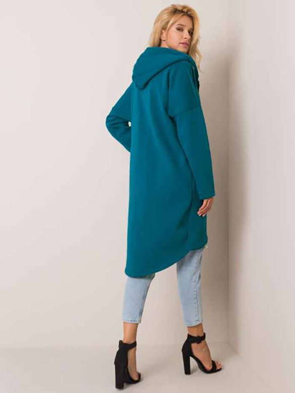 Morska bluza typu long oversize na suwak, wygodna otulina