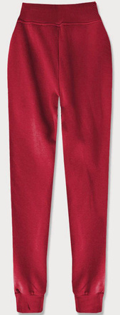 Czerwone damskie dresowe spodnie casualowe z kieszeniami i ściągaczem