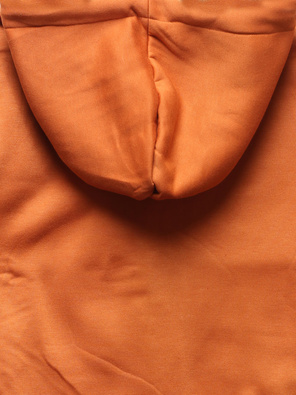 Karmelowa zapinana na suwak damska bluza z kwiecistym kapturem