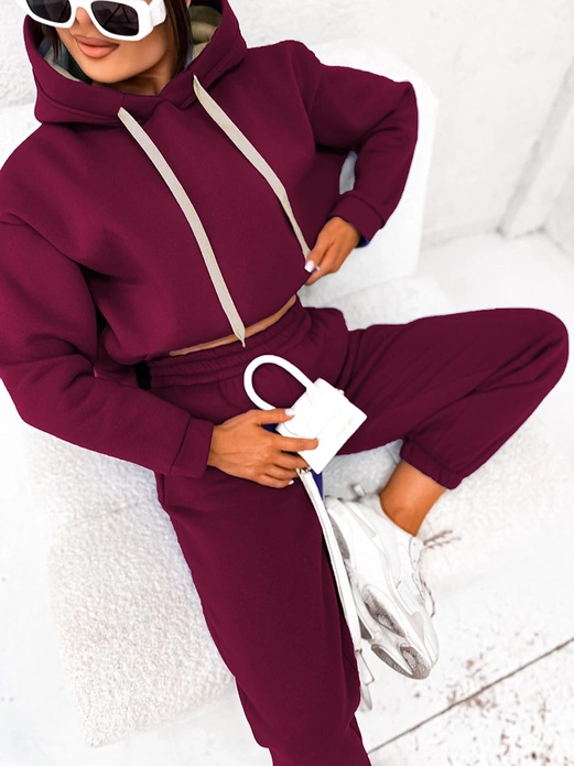 Cappucino damski welurowy kapitalny gładki dres komplet