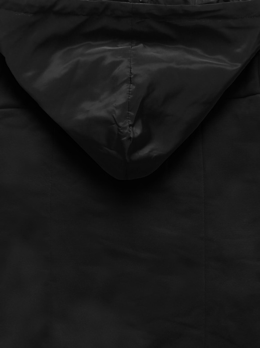 Czarna świetna krótka bluza damska z kapturem zapinana na guziki