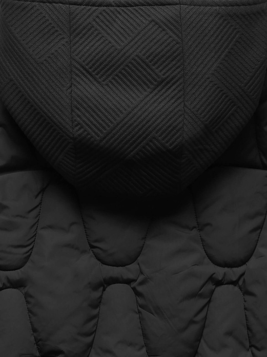 Czarna zimowa kurtka damska ze ślicznym kapturem netmoda