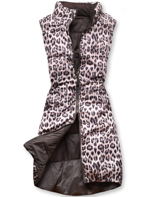 Czekoladowy dwustronny damski bezrękawnik kamizelka paneterka