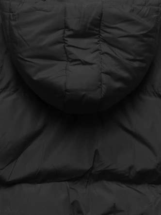 Czarna genialna krótka zimowa damska kurtka puffer