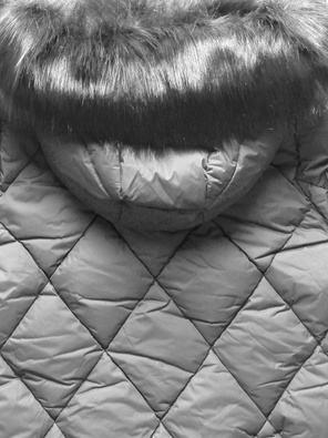 Szara długa ciepła rewelacyjna zimowa kurtka damska płaszczyk z kapturem PLUS SIZE