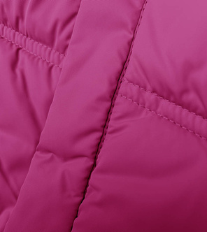 Różowa trapezowa kurteczka zimowa z kapturem szachownica