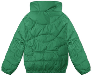 Zielona piękna przejściowa kurtka damska stójka