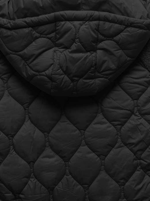 Czarna długa fantastyczna damska kurtka baranek