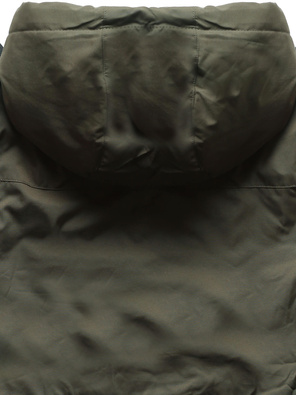 Ciemnozielona przejściowa kurtka z kapturem i ściągaczami