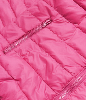 Różowa urocza kurtka pikowana ze stójką