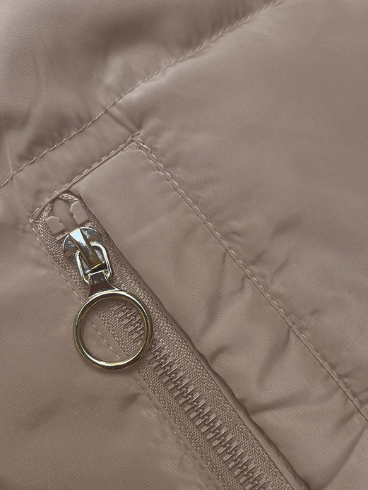 Cappuccino khaki dwustronna kurtka z kapturem