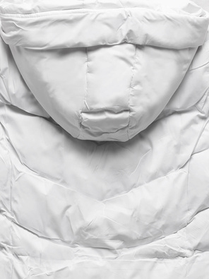 Biała zimowa długa puchowa kurtka z kapturem