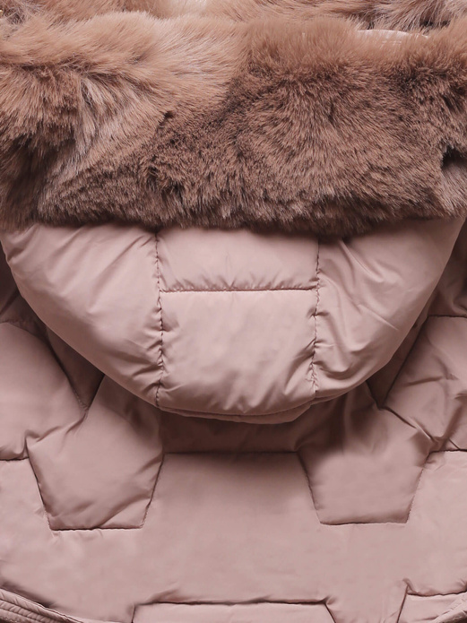 Beżowa przejściowa kapitalna damska kurtka z paskiem