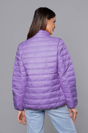 Lila urocza kurtka pikowana ze stójką