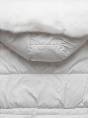 Biała rewelacyjna damska zimowa kurtka z kapturem netmoda