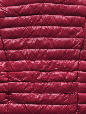 Ciemnoczerwona lekka przejściowa kurtka damska ze stójką